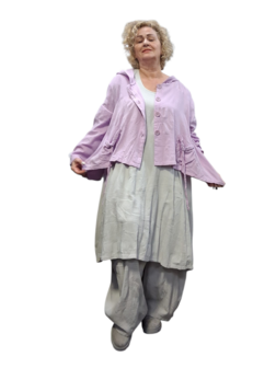 Jasje lila A-lijn met capuchon