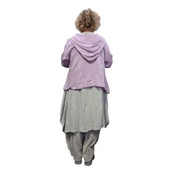 Jasje lila A-lijn met capuchon