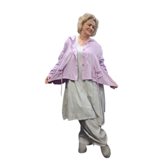 Jasje lila A-lijn met capuchon