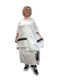 Blouse wit met zwart detail