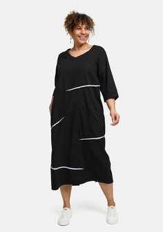  Kekoo jurk zwart met witte details