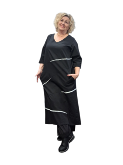  Kekoo jurk zwart met witte details