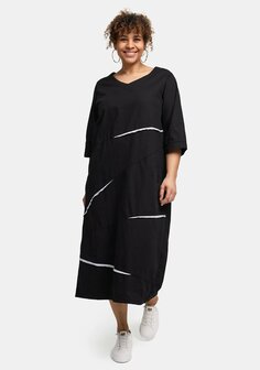  Kekoo jurk zwart met witte details