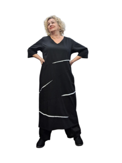  Kekoo jurk zwart met witte details