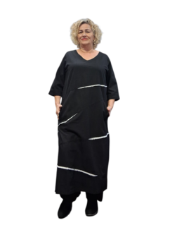  Kekoo jurk zwart met witte details