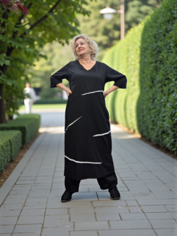  Kekoo jurk zwart met witte details