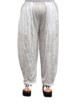 Broek wit gecrashte stof 