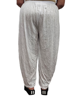 Broek wit gecrashte stof 