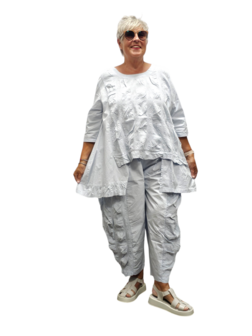 Tuniek ijsblauw asymmetrisch 100% cotton