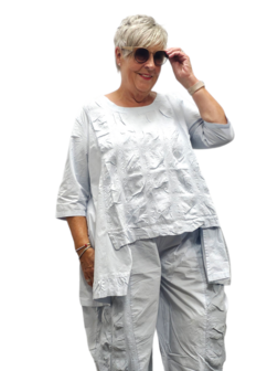 Tuniek ijsblauw asymmetrisch 100% cotton