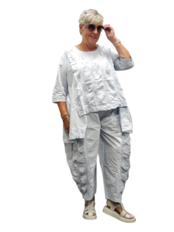 Tuniek ijsblauw asymmetrisch 100% cotton