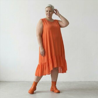 Zomerse Jane A-lijn jurk van lichtgewicht kreukelstof