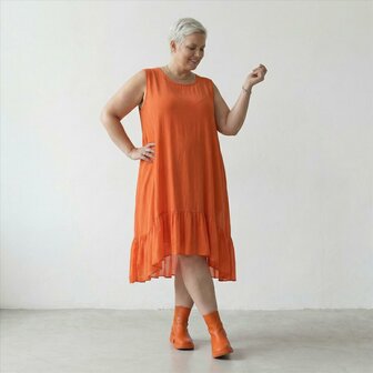 Zomerse Jane A-lijn jurk van lichtgewicht kreukelstof