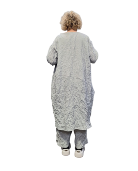 Zomerse jurk crushed  grijs gekreukte look