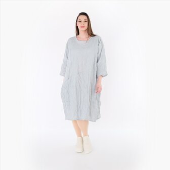 Zomerse jurk crushed  grijs gekreukte look