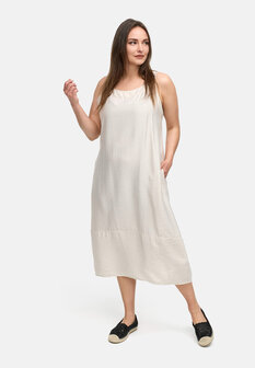 Kekoo mouwloze jurk Ibiza champagne