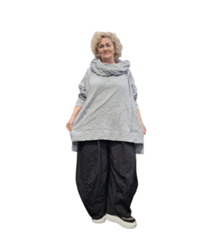 Oversized zomerhemd met rechte snit, gemaakt van gekreukte poplin stof Crushed grijs