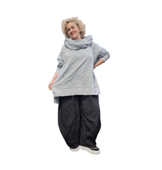 Oversized zomerhemd met rechte snit, gemaakt van gekreukte poplin stof Crushed grijs