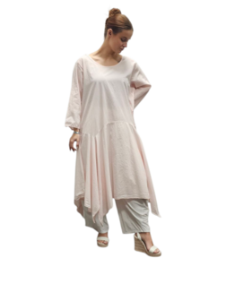 Jurk- lange tuniek roze 100% cotton