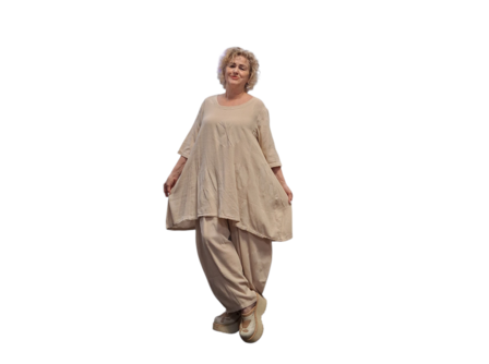 lange beige tuniek 100% katoen