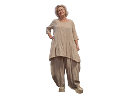 lange beige tuniek 100% katoen