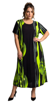 Jurk Helena 05 blacklime    crea