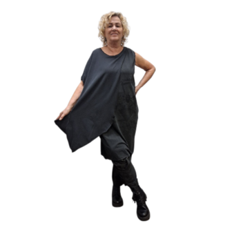 Luuka tuniek antraciet met print