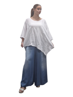 Shirt wit  A-lijn asymmetrisch