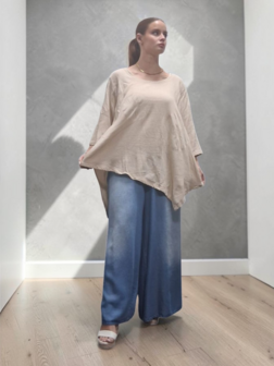 Shirt zand A-lijn asymmetrisch