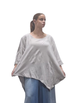 Shirt grijs A-lijn asymmetrisch