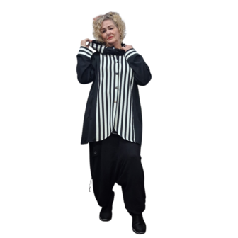 Myrjo jas/vest Fye zwart wit met capuchon