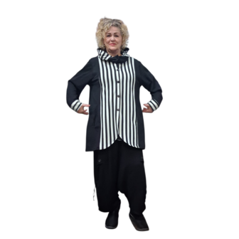 Myrjo jas/vest Fye zwart wit met capuchon