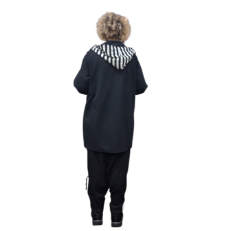 Myrjo jas/vest Fye zwart wit met capuchon