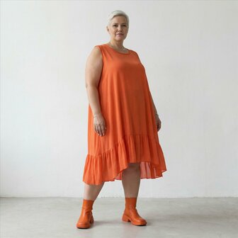 Zomerse Jane A-lijn jurk van lichtgewicht kreukelstof