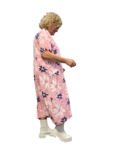 Strokenjurk, roze met print 