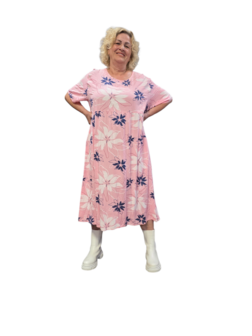 Strokenjurk, roze met print 