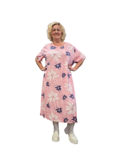 Strokenjurk, roze met print 