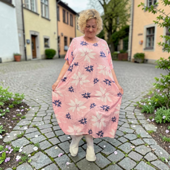 Strokenjurk, roze met print 