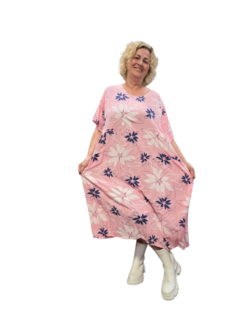 Strokenjurk, roze met print 