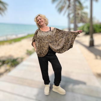 blouse amy sand/beige panterprint