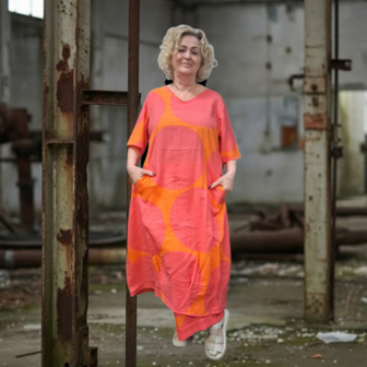 Kekoo jurk oranje/rood