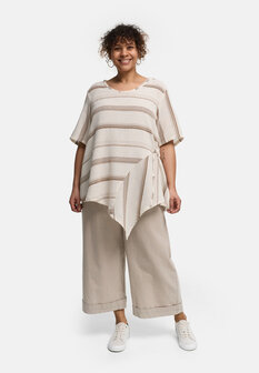 Kekoo asymmetrische tuniek Avina bruin gestreept