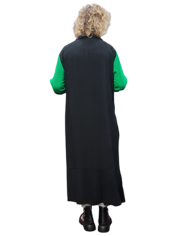 Blouse/Jurk zwart/groen met borduursel