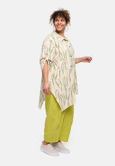Kekoo blouse/tuniek Livia beige/groen