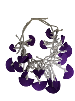 Fantasie ketting grijs met paars