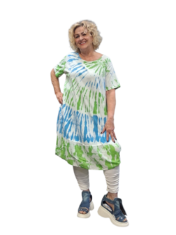 Ballonjurk groen-blauw batik