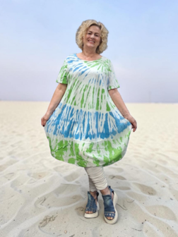 Ballonjurk groen-blauw batik