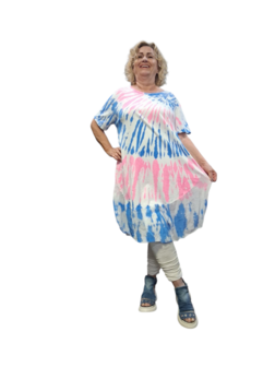 Ballonjurk roze-blauw batik