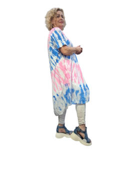 Ballonjurk roze-blauw batik