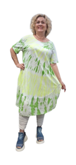 Ballonjurk groen-geel batik